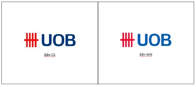 UOB l&agrave;m mới logo trong bộ nhận diện thương hiệu. Ảnh:UOB