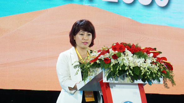 Bà Vũ Thị Như Mai - Phó Chủ tịch HĐQT Nam Group phát biểu tại hội nghị. Ảnh Nam Group