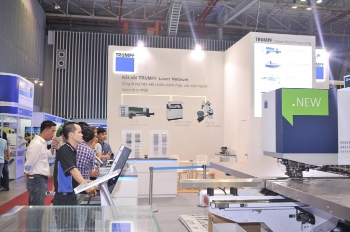 Triển lãm có nhiều máy móc  tân tiến nhằm phục vụ cho ngành công nghiệp gia công cơ khí chính xác tại Việt Nam. Ảnh: HN
