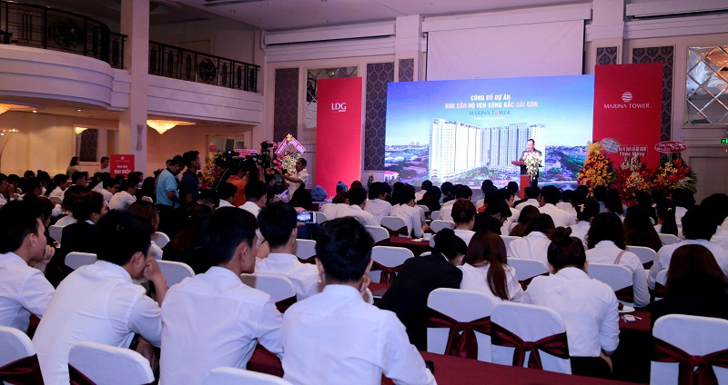 Toàn cảnh Lễ ra mắt dự án Marina Tower ở khu vực Bắc Sài Gòn. Ảnh Dương Thu