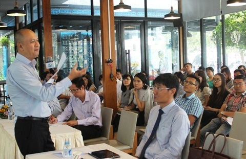 Các vướng mắc của doanh nghiệp Khoa học Công nghệ đã được đại diện Cục Thuế TP. Hồ Chí Minh trả lời thỏa đáng tại buổi đối thoại. Ảnh HT