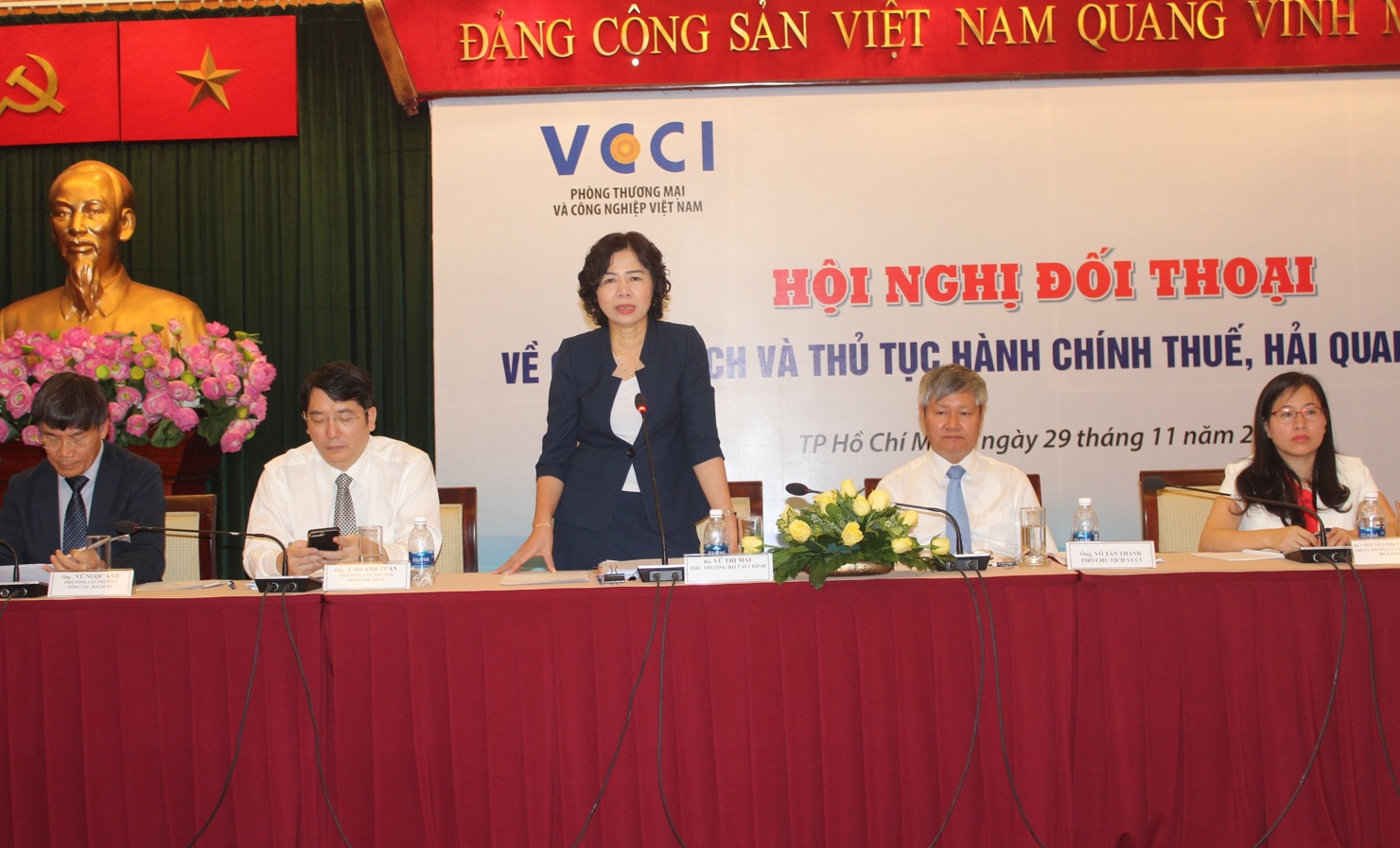 Thứ trưởng Bộ Tài chính Vũ Thị Mai chủ trì Hội nghị đối thoại chính sách và thủ tục hành chính thuế và hải quan tại TP. Hồ Chí Minh. Ảnh Finance Plus