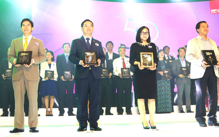 Tập đoàn Xây dựng Hòa Bình lọt top 3 “50 công ty kinh doanh hiệu quả nhất Việt Nam”. Ảnh HBC