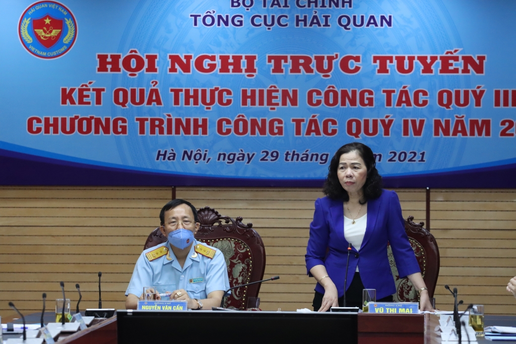 Thứ trưởng Bộ Tài chính Vũ Thị Mai phát biểu chỉ đạo Hội nghị