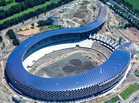 Sân vận động sử dụng năng lượng mặt trời đầu tiên trên thế giới ở Đài Loan. Ảnh minh họa. Nguồn: internnet