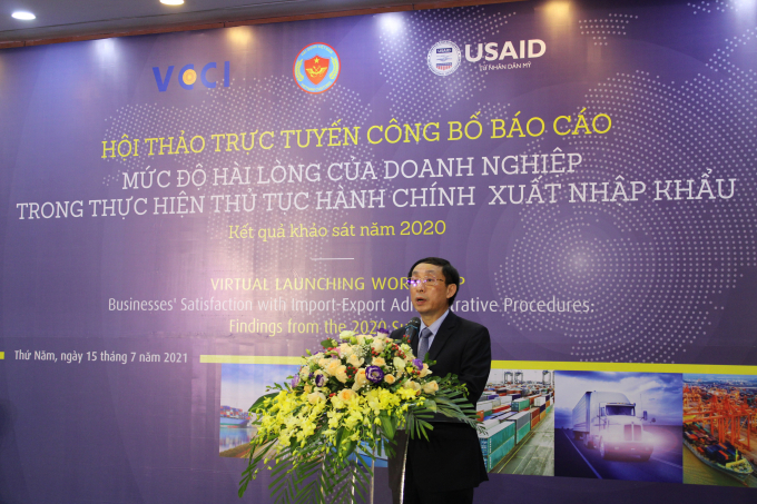Ông Hoàng Việt Cường- Phó Tổng cục trưởng Tổng cục Hải quan phát biểu tại Hội thảo