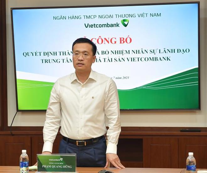 Ông Phạm Quang Dũng - Tổng Giám đốc Vietcombank phát biểu tại Lễ công bố Quyết định