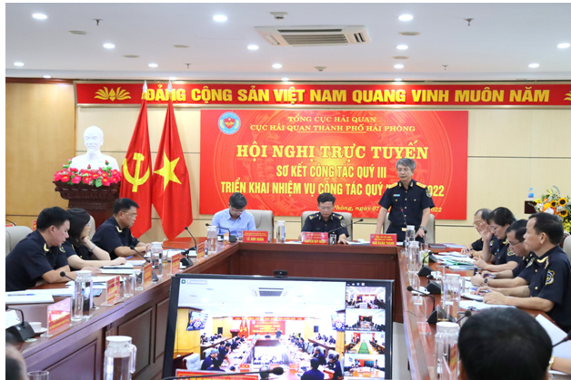 Phó Tổng cục trưởng Tổng cục Hải quan Mai Xuân Thành phát biểu tại Hội nghị sơ kết công tác quý III/2022 của Cục Hải quan TP.Hải Phòng