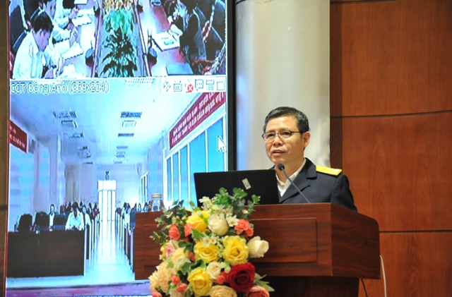 Ông Viên Viết Hùng - Phó Cục trưởng Cục Thuế TP. Hà Nội phát biểu tại Hội nghị