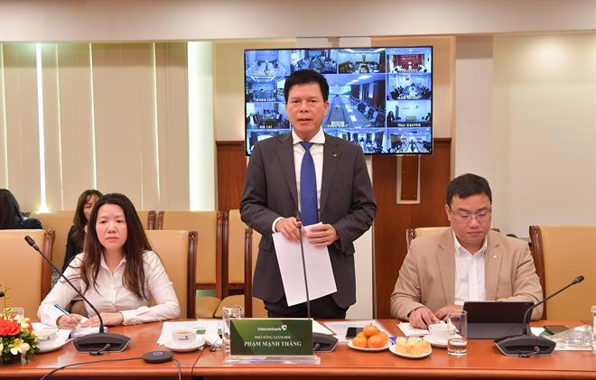  TS. Phạm Mạnh Thắng – Phó Tổng Giám đốc Vietcombank phát biểu khai mạc hội nghị