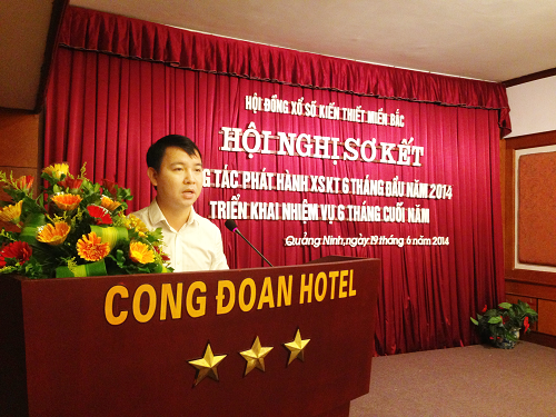 Ông Tống Quốc Trường - Tổng giám đốc Vietlott phát biểu tại Hội nghị