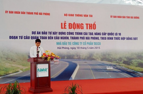Ông Nghiêm Xuân Thành - Chủ tịch HĐQT Vietcombank phát biểu tại Lễ động thổ