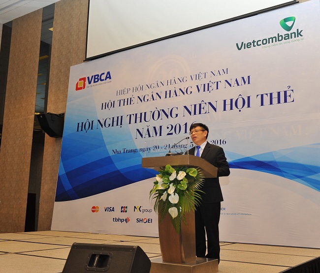 Ông Đào Minh Tuấn - Phó TGĐ Vietcombank kiêm Chủ tịch VCBA phát biểu tại Hội nghị