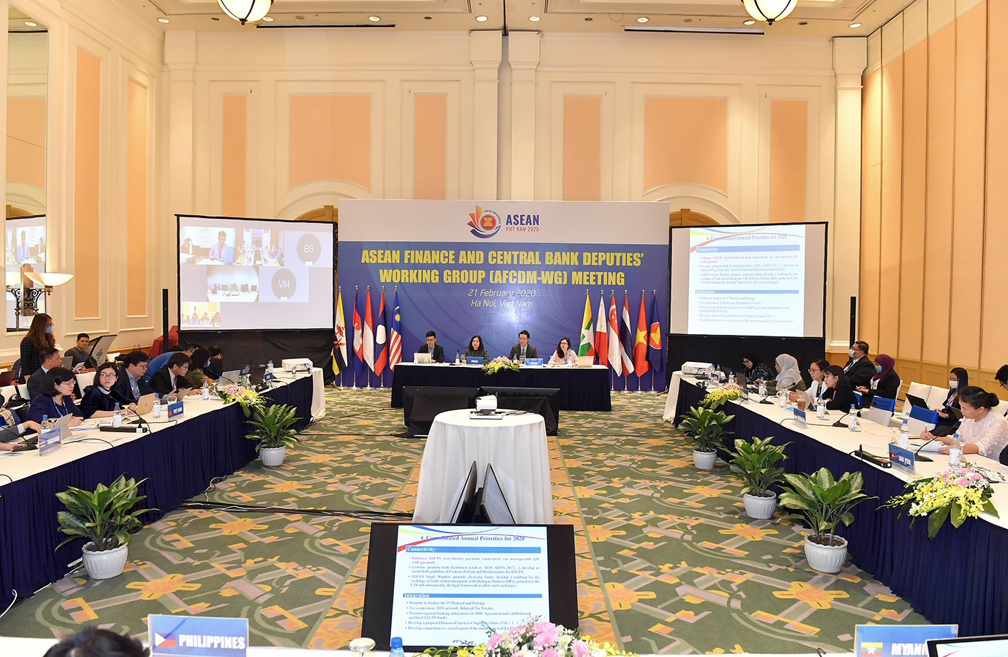 Toàn cảnh hội nghị Nhóm công tác Hội nghị Thứ trưởng Tài chính và Phó thống đốc Ngân hàng Trung ương ASEAN.