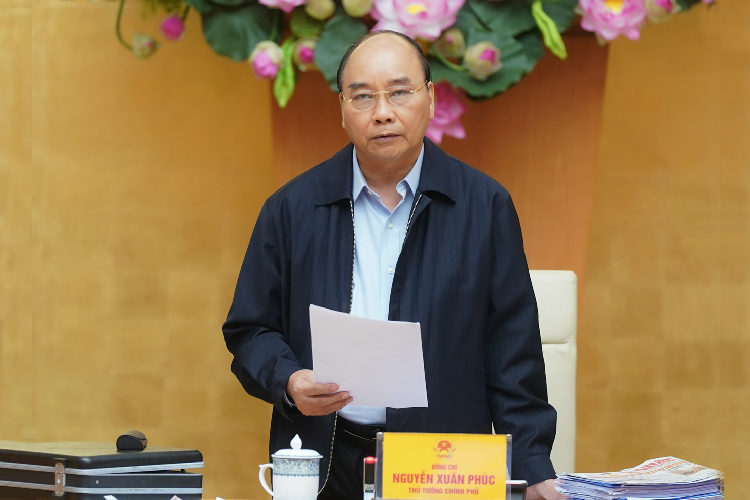 Thủ tướng Nguyễn Xuân Phúc phát biểu chỉ đạo tại phiên họp Thường trực Chính phủ chiều 30/3.