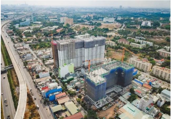 Một dự án đang được xây dựng ở khu Đông TP. Hồ Chí Minh.
