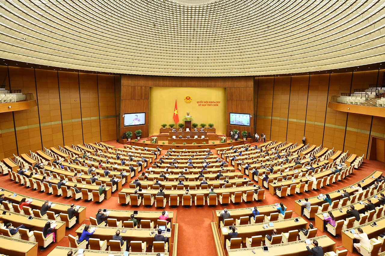 Quang cảnh phiên họp Kỳ họp thứ 9 Quốc hội khóa XIV sáng ngày 20/5.