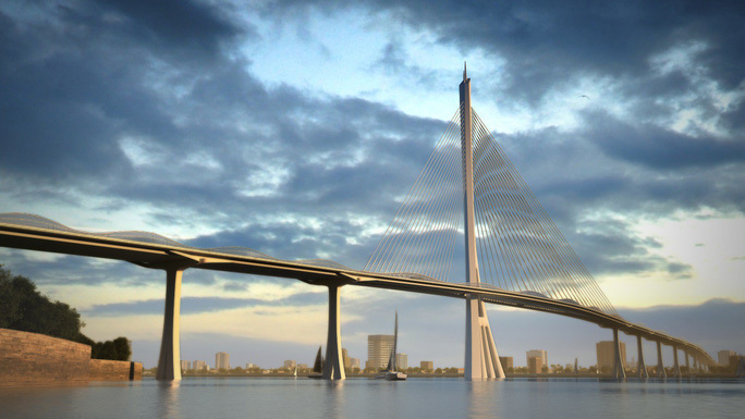 Cầu Cần Giờ nối huyện Nhà Bè với huyện đảo Cần Giờ dự kiến sẽ được xây dựng vào quý I/2022.
