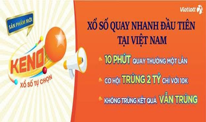 Vietlott phát hành xổ số quay nhanh Keno đầu tiên tại Việt Nam.