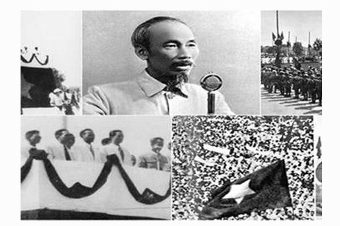 Ngày 2/9/1945, tại Quảng trường Ba Đình, Thủ đô Hà Nội, Hồ Chủ tịch đọc bản Tuyên ngôn Độc lập, khai sinh nước Việt Nam Dân chủ cộng hòa (nay là Cộng hòa XHCN Việt Nam).