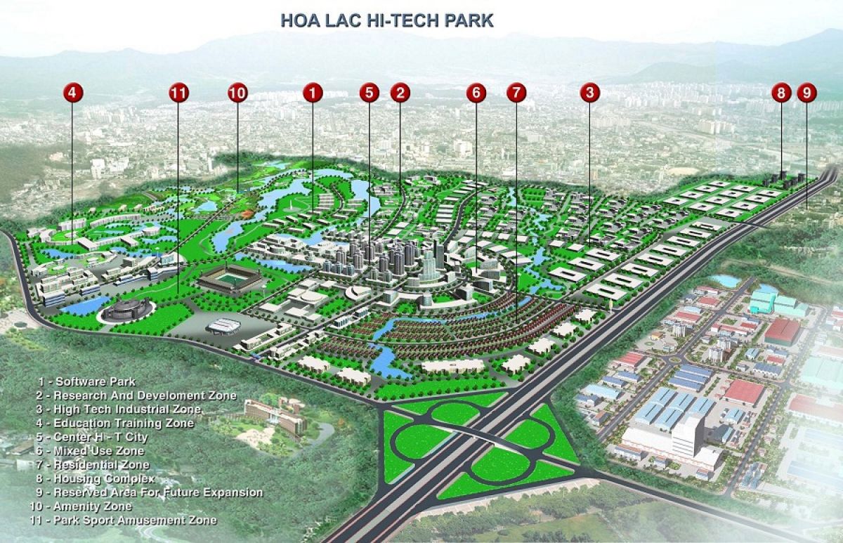 Quy hoạch đô thị Hòa Lạc nằm về phía Tây và cách đô thị trung tâm của Thủ đô Hà Nội khoảng 30km.
