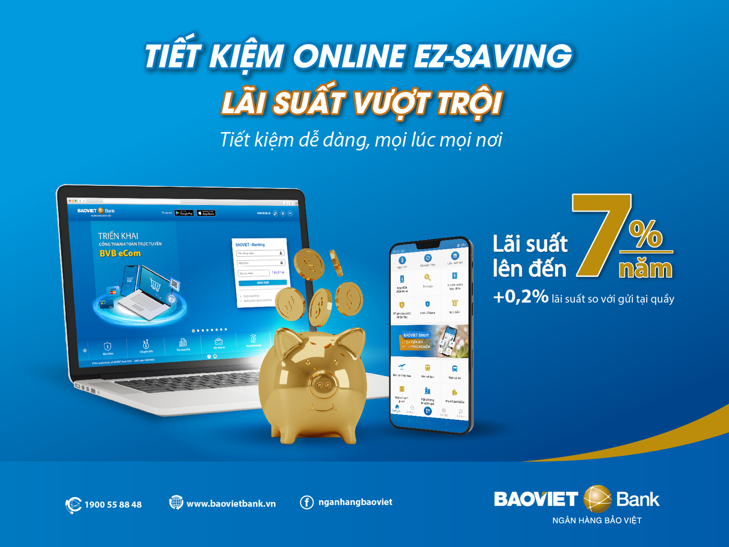 Gửi tiết kiệm online lãi suất tới 7% tại BAOVIET Bank - Ảnh 1