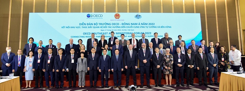 Các đại biểu tham dự Diễn đàn Bộ trưởng OECD – Đông Nam Á năm 2022. 