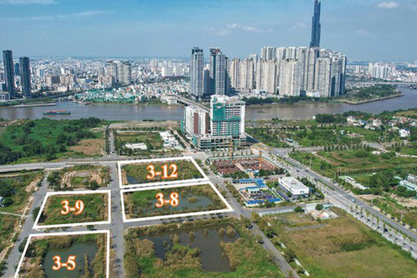 Các lô đất thuộc khu chức năng số 3, khu đô thị mới Thủ Thiêm (TP. Hồ Chí Minh) vừa được bán đấu giá