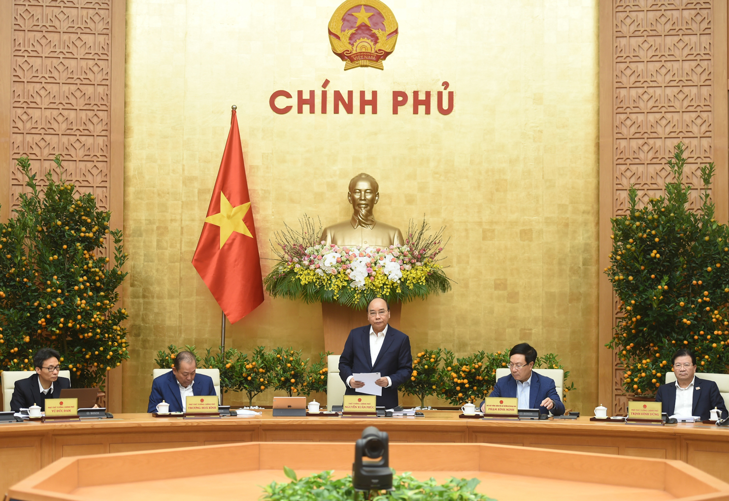 Thủ tướng Nguyễn Xuân Phúc chủ trì phiên họp Chính phủ thường kỳ tháng 1/2021. Nguồn: baochinhphu.vn
