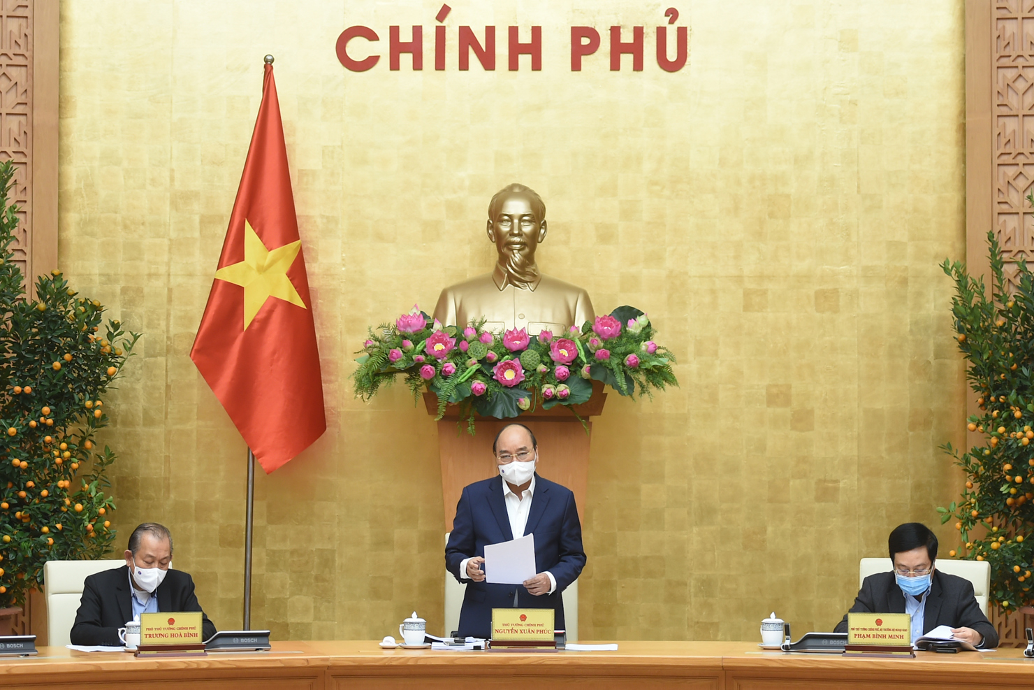 Thủ tướng Chính phủ Nguyễn Xuân Phúc phát biểu chỉ đạo tại cuộc họp. Nguồn: baochinhphu.vn 