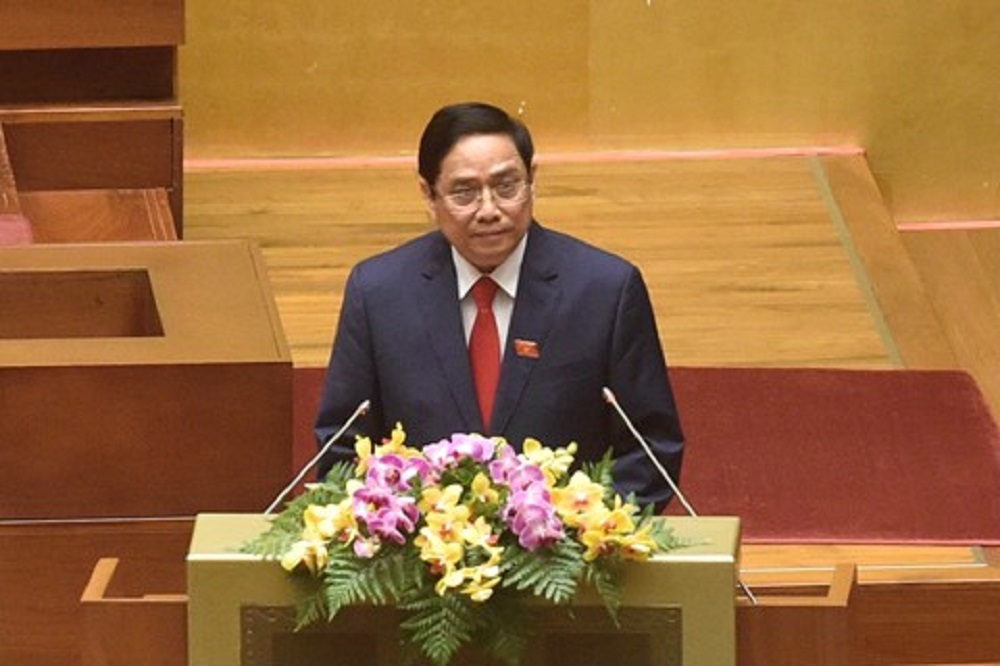 Thủ tướng Phạm Minh Ch&iacute;nh&nbsp;ph&aacute;t biểu nhậm chức.