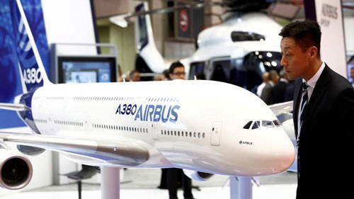 Mô hình chiếc A380 của hãng Airbus tại một cuộc triển lãm ở Nhật Bản. Nguồn: REUTERS