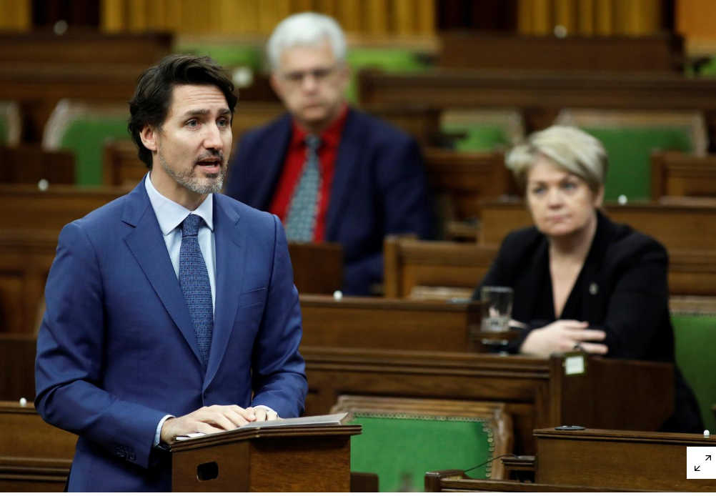 Thủ tướng Justin Trudeau phát biểu trước Hạ viện Canada ngày 11/4. Nguồn: Reuters