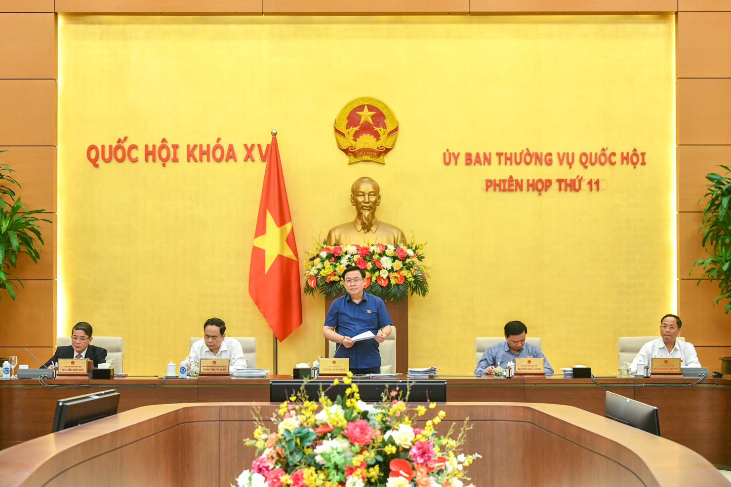 Chủ tịch Quốc hội Vương Đình Huệ phát biểu bế mạc Phiên họp thứ 11. 
