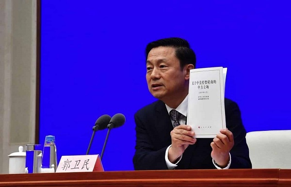 Trung Quốc vừa công bố Sách trắng Thương mại vào cuối tuần qua.