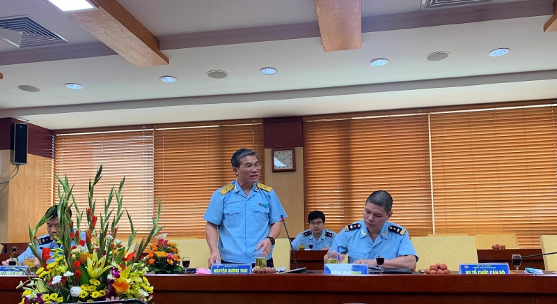 Phó Tổng Cục trưởng Tổng cục Hải quan Nguyễn Dương Thái thông tin về một số kết quả cải cách hiện đại hóa của Hải quan Việt Nam tại buổi gặp mặt báo chí ngày 17/6.