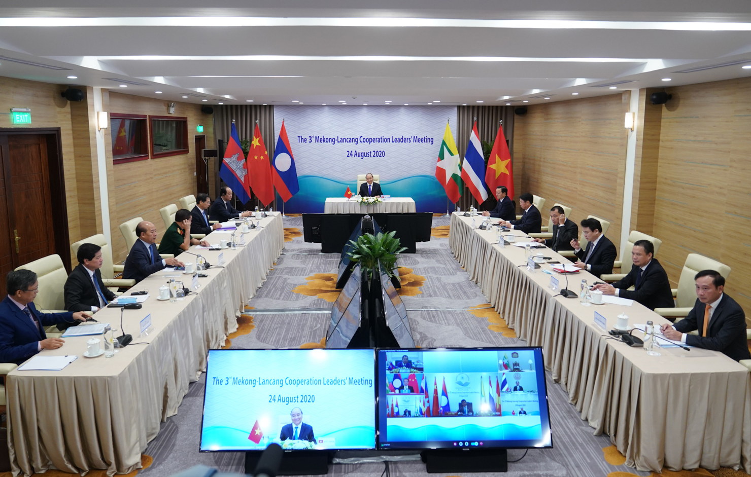 Hội nghị cấp cao Mekong - Lan Thương diễn ra theo hình thức trực tuyến. Nguồn: baochinhphu.vn