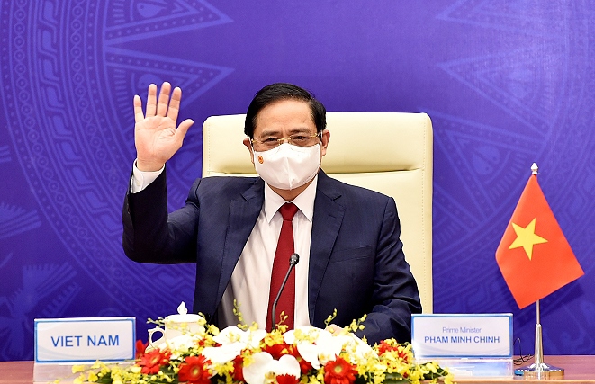 Thủ tướng Chính phủ Phạm Minh Chính tham dự Hội nghị Thượng đỉnh Hợp tác Tiểu vùng Mekong mở rộng lần thứ 7. Nguồn: baochinhphu.vn