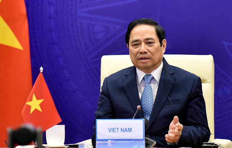 Thủ tướng Phạm Minh Chính đề xuất tổ chức Diễn đàn cấp cao thường niên phát triển GMS. Nguồn: chinhphu.vn