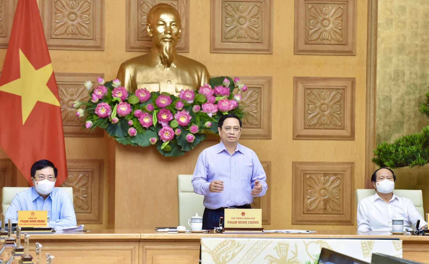 Thủ tướng Chính phủ Phạm Minh Chính chủ trì Hội nghị trực tuyến toàn quốc với các bộ, ngành, địa phương về công tác giải ngân vốn đầu tư công năm 2021. Nguồn: chinhphu.vn