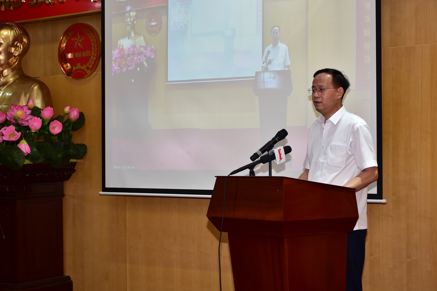 Ông Lưu Đức Huy - Vụ trưởng Vụ Chính sách Thuế (Tổng cục Thuế) phát biểu khai mạc Hội nghị tập huấn.