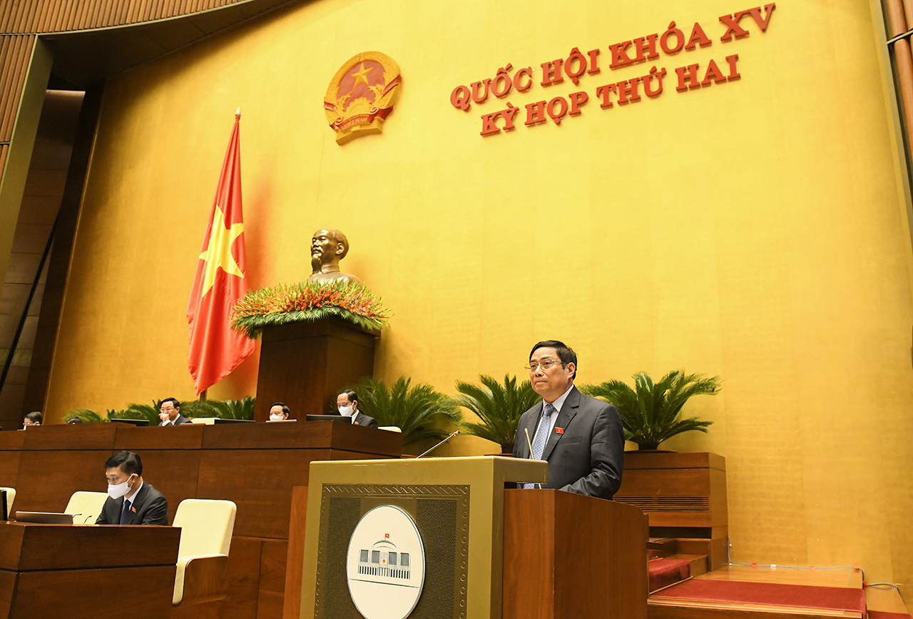  Thủ tướng Chính phủ Phạm Minh Chính trình bày Báo cáo tại Phiên khai mạc Kỳ họp thứ 2, Quốc hội khóa XV.