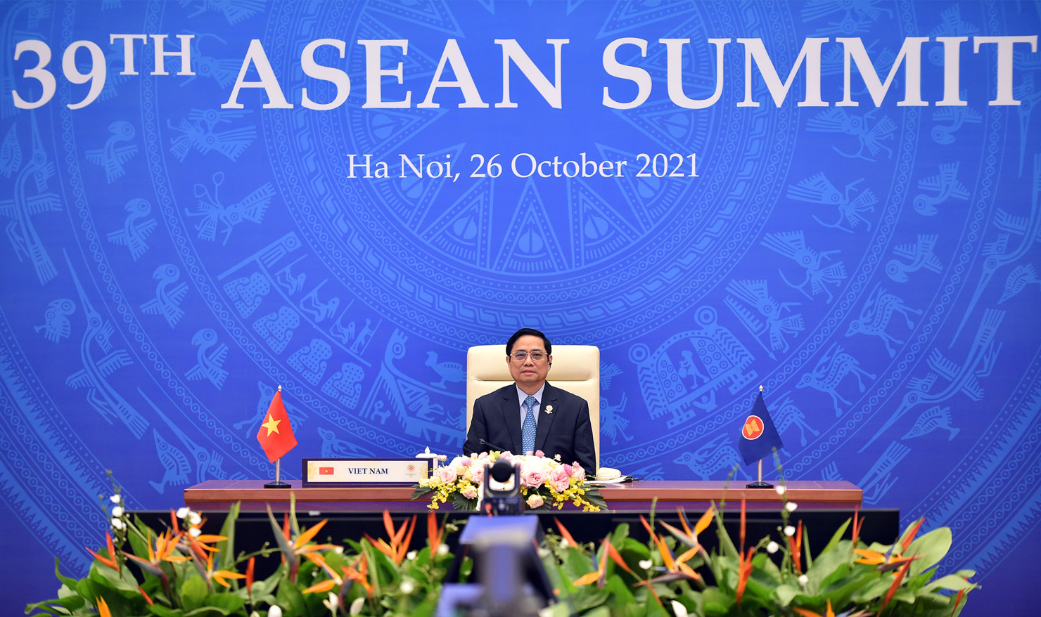 Thủ tướng Chính phủ Phạm Minh Chính phát biểu tại Hội nghị Cấp cao trực tuyến ASEAN lần thứ 39. Nguồn: chinhphu.vn