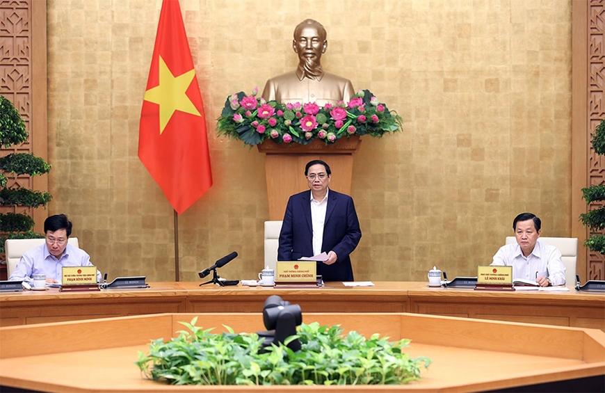 Thủ tướng Phạm Minh Chính chủ trì phiên họp Chính phủ thường kỳ tháng 10/2022. Nguồn: chinhphu.vn