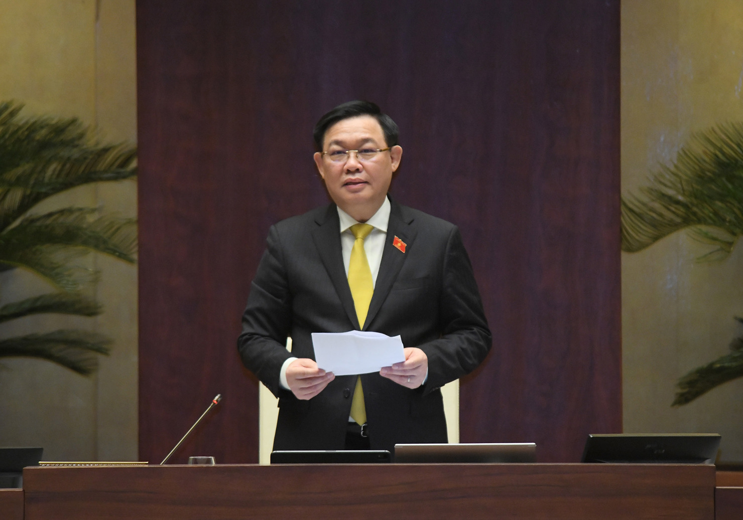Chủ tịch Quốc hội Vương Đình Huệ phát biểu kết thúc phiên chất vấn và trả lời chất vấn tại Kỳ họp thứ 2, Quốc hội khóa XV.