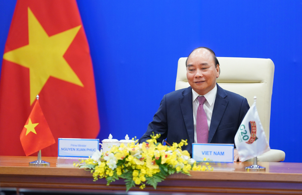 Thủ tướng Nguyễn Xuân Phúc phát biểu tại Hội nghị Thượng đỉnh G20. Nguồn: baochinhphu.vn
