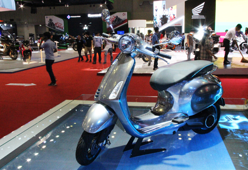 Xe điện concept Vespa Elettrica tại triển lãm xe máy Việt Nam 2017. Nguồn: vnexpress.net