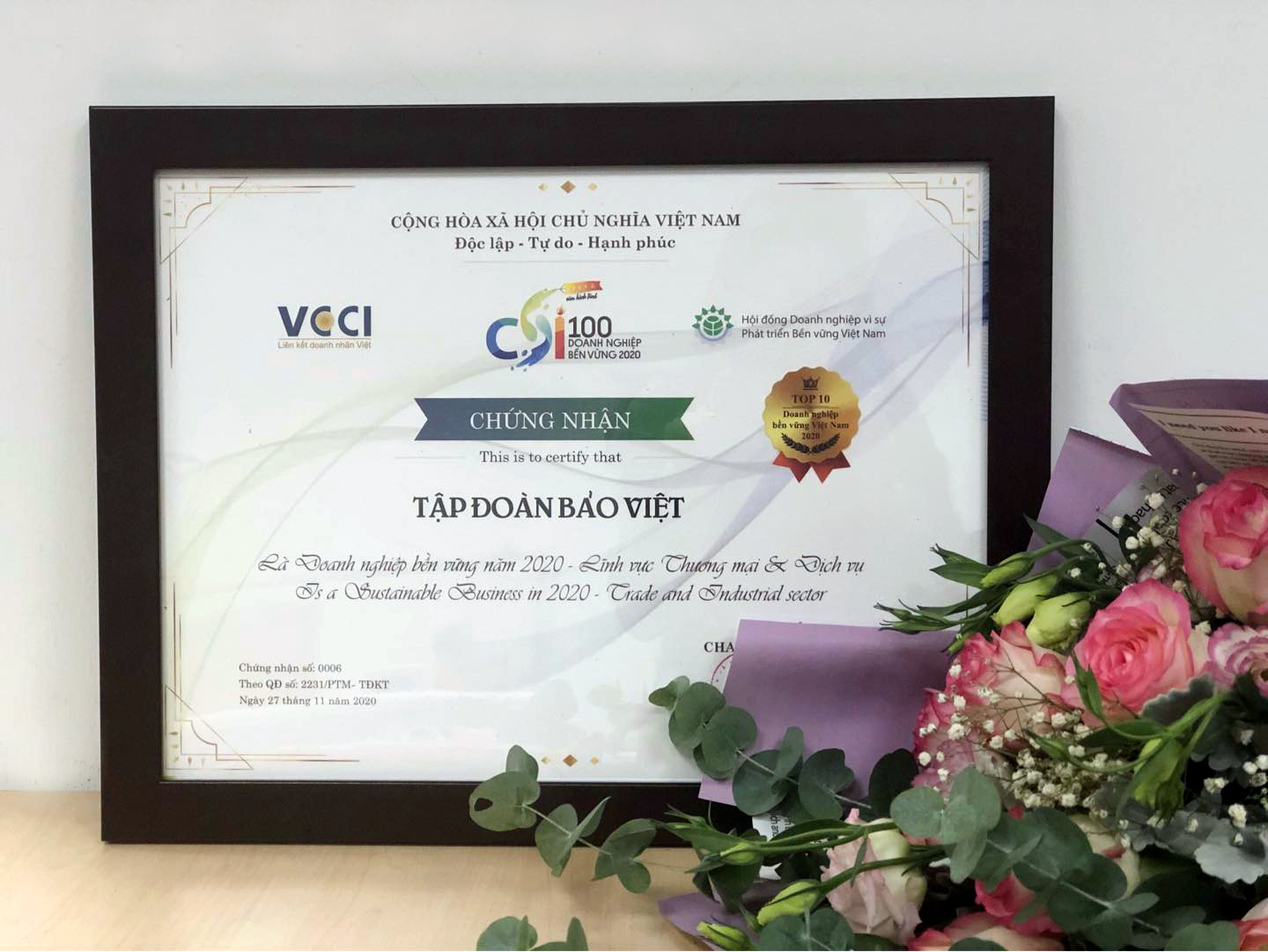 Tập đoàn Bảo Việt - 5 năm liên tiếp được vinh danh trong TOP 10 doanh nghiệp Bền vững Việt Nam