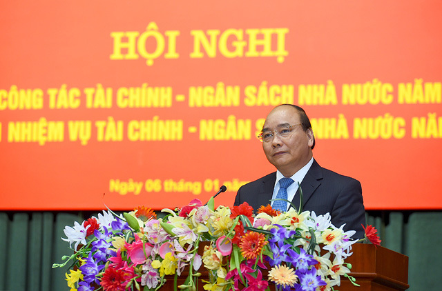 Thủ tướng phát biểu tại Hội nghị tổng kết công tác ngành tài chính. 