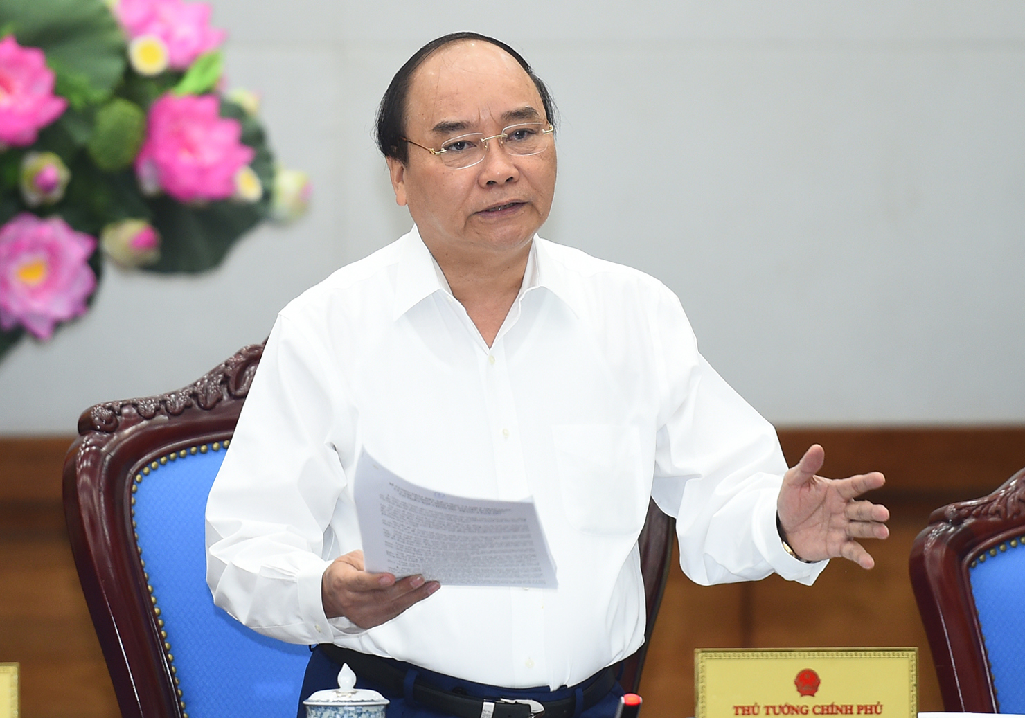 Thủ tướng Nguyễn Xuân Phúc phát biểu chỉ đạo tại phiên họp. Nguồn: chinhphu.vn